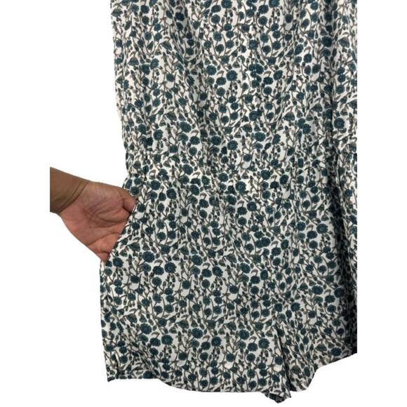Ann Taylor Loft Floral Button Front‎ Sleeveless Side Pockets Slits Romper Size 2 - Picture 4 of 12